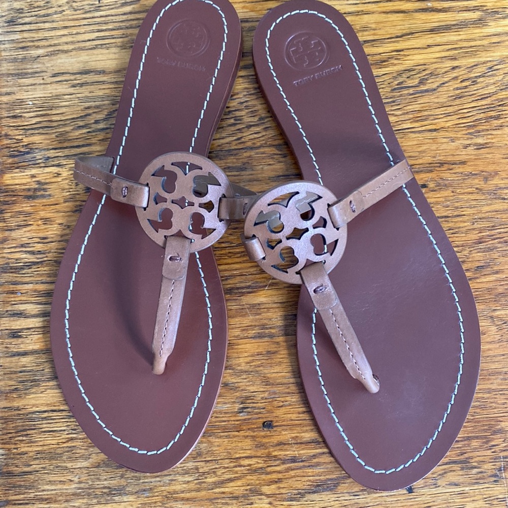 Tory Burch Brown Leather Sandals